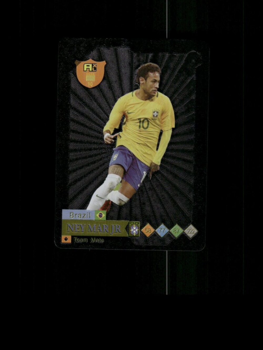 Metallic BLACK NEYMAR Card  Soccer Card BRAZIL Soccer World Cup Neymar Jr.